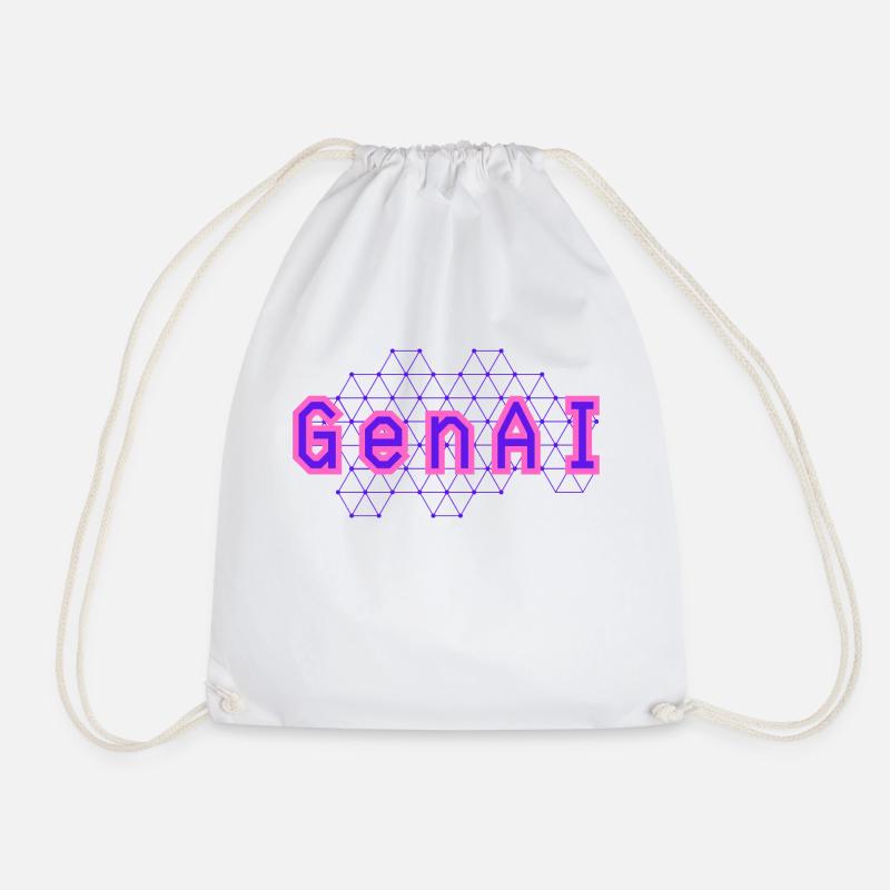 Generative AI Artificial Intelligence Deep Learning - Drawstring Bag - white