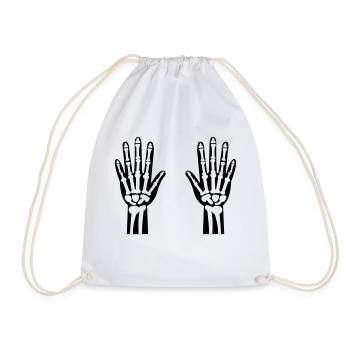 Skeleton Hands 01 - Drawstring Bag - white - Front