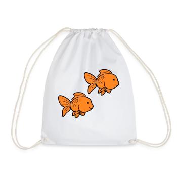 Fish Goldfish - Drawstring Bag - white - Front