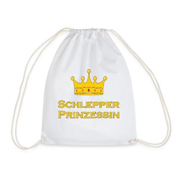 Schlepper Prinzessin – Krönendes Design - Turnbeutel - Weiß - Vorne