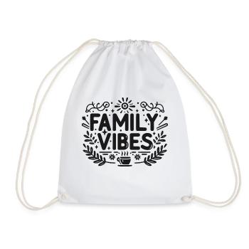 Family Vibes - Drawstring Bag - white - Front