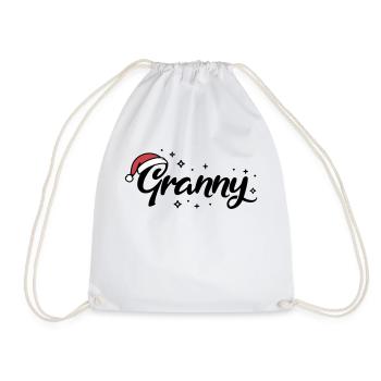 Christmas Hat Granny Grandma - Drawstring Bag - white - Front
