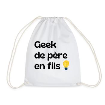 Geek from Father to Son - Dad Gift - Drawstring Bag - white - Front