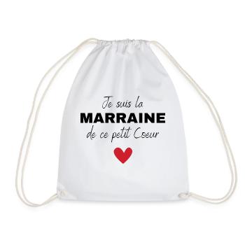 Je suis la Marraine de ce petit cœur - Sac de sport léger - blanc - Devant