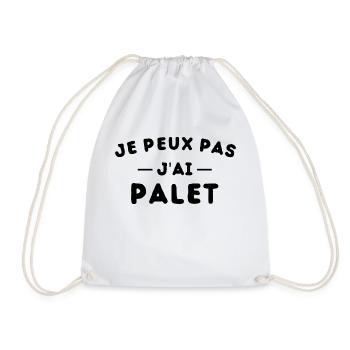 Ich kann nicht Ich habe Palet Geschenkidee Palet Breton - Turnbeutel - Weiß - Vorne
