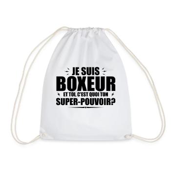 Ich bin Boxer. Was ist deine Superkraft? - Turnbeutel - Weiß - Vorne