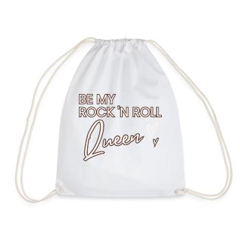 Rock n Roll Queen - cooler Spruch Valentinstag - Turnbeutel - Weiß - Vorne