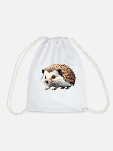 Igel - Süßer Tier Sticker - Turnbeutel - Weiß