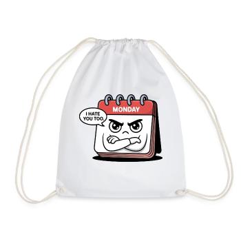 Monday Hates You Too Funny Calendar Day - Drawstring Bag - white - Front