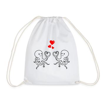 octopus love - Turnbeutel - Weiß - Vorne