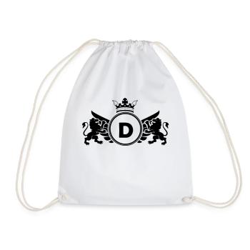 letter D coat of arms - Drawstring Bag - white - Front