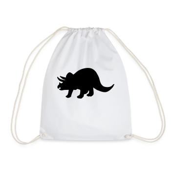Dinosaur - Triceratops - Drawstring Bag - white - Front