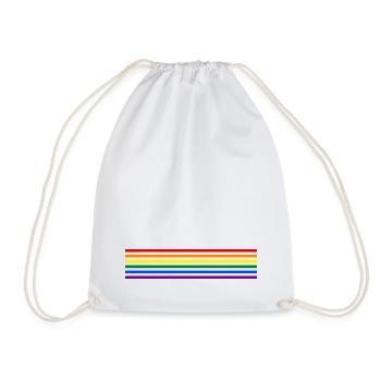 Rainbow Stripes - Drawstring Bag - white - Front