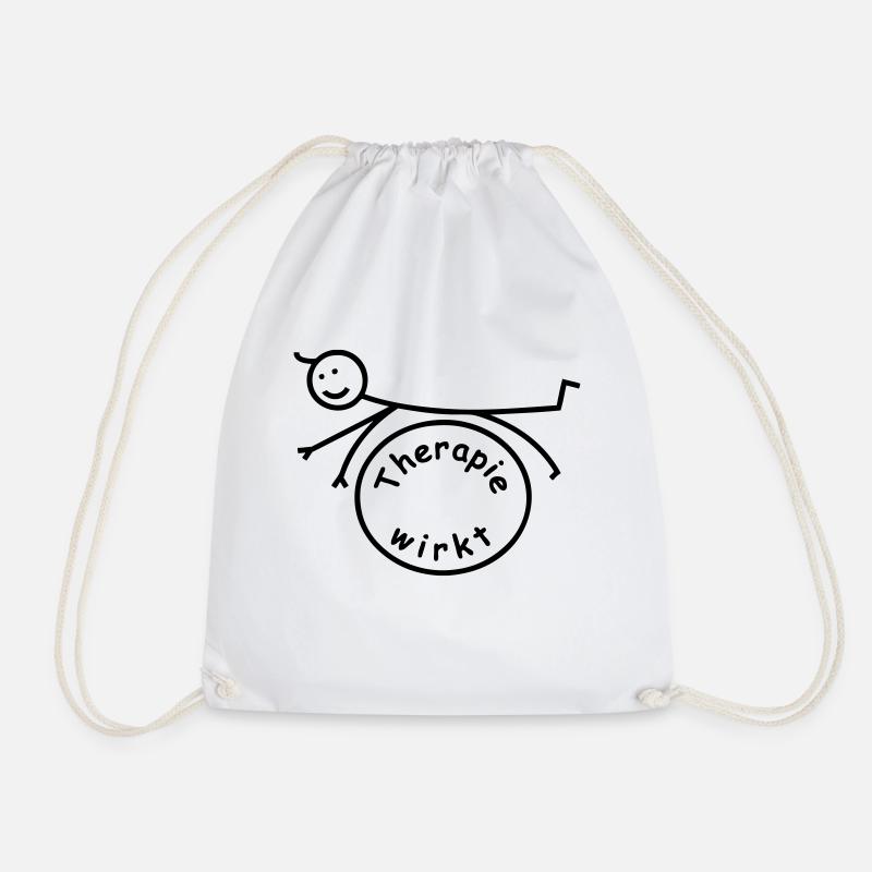 Therapy is lying - Drawstring Bag - white