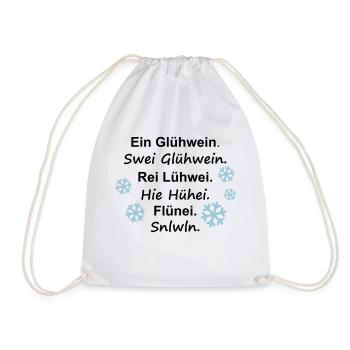 ein Glühwein swei Schneeflocke - Turnbeutel - Weiß - Vorne
