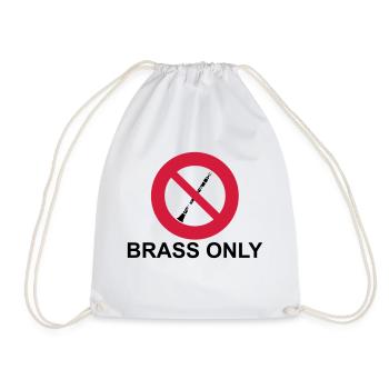 Brass Only - Drawstring Bag - white - Front