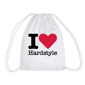 I Love Hardstyle - Drawstring Bag - white - Front