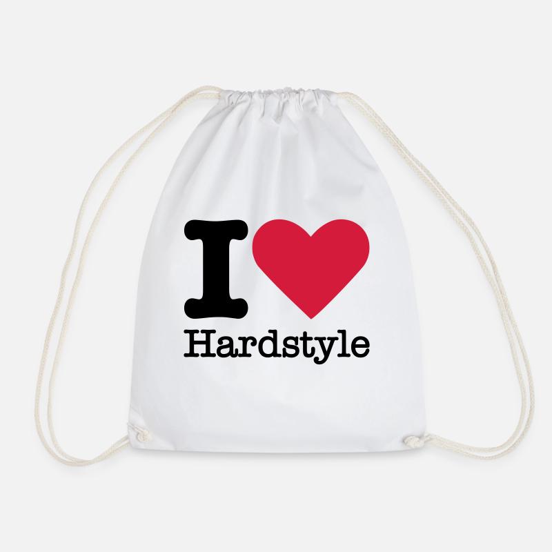 I Love Hardstyle - Drawstring Bag - white