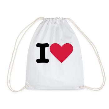 I Love - Drawstring Bag - white - Front