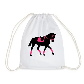 Dressage, Dressage Rider, Horse - Drawstring Bag - white - Front