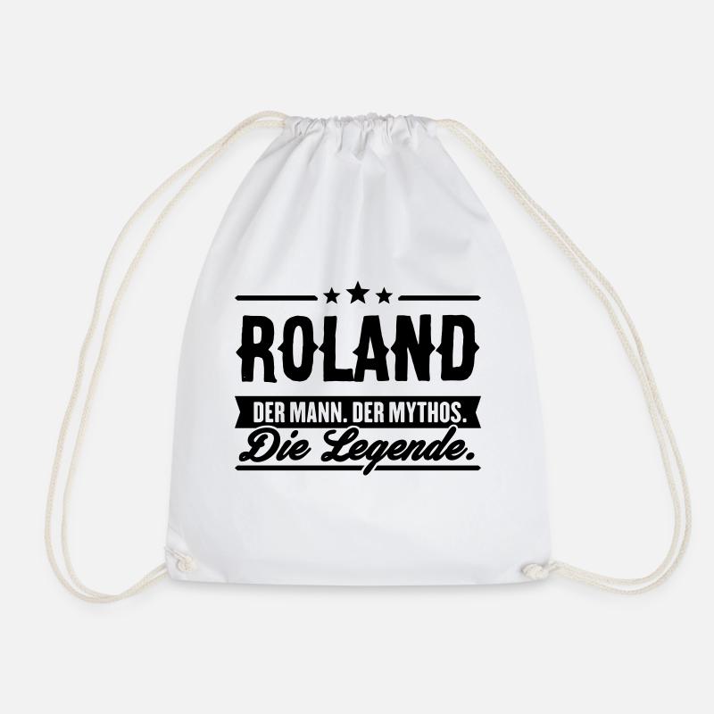Man Myth Legend Roland - Drawstring Bag - white