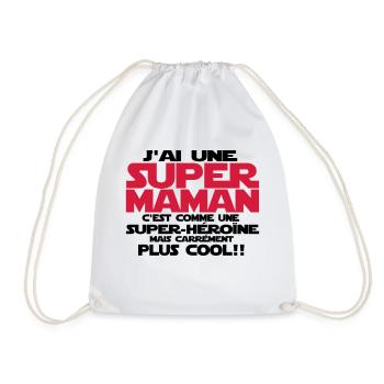 j'ai une super maman - Sac de sport léger - blanc - Devant