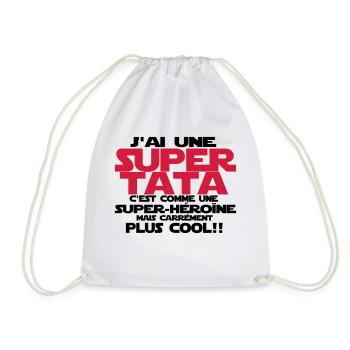 j'ai une super tata - Sac de sport léger - blanc - Devant