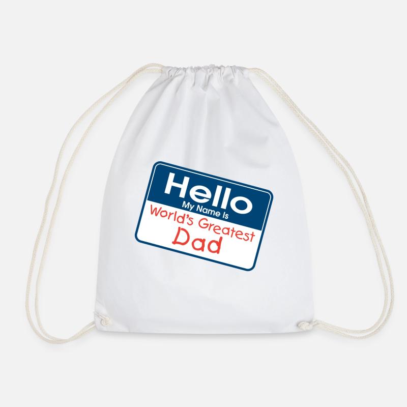World's Greatest Dad - Drawstring Bag - white