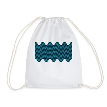 wellenmuster - Drawstring Bag - white - Front