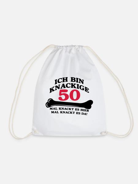 Geburtstag - Ich bin Knackige 50 - Turnbeutel - Weiß