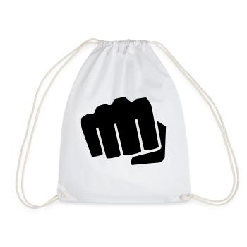 Faust Geschenk Idee dagegen Symbol Hand - Drawstring Bag - white - Front