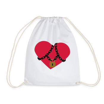 locked_heart - Drawstring Bag - white - Front