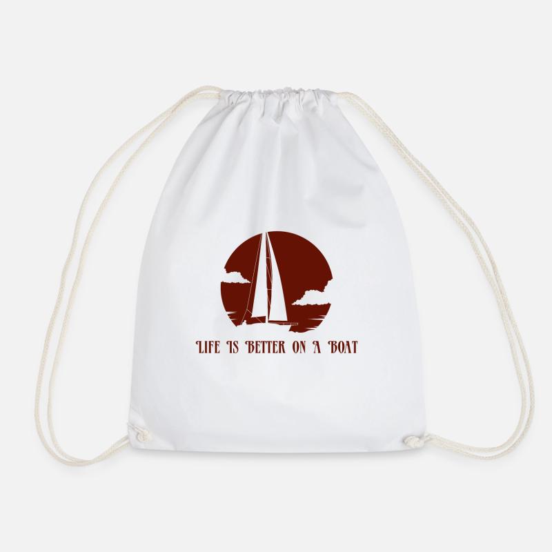 sail - Drawstring Bag - white