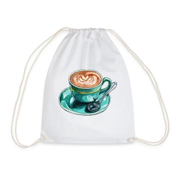 latte macchiato - Drawstring Bag - white - Front