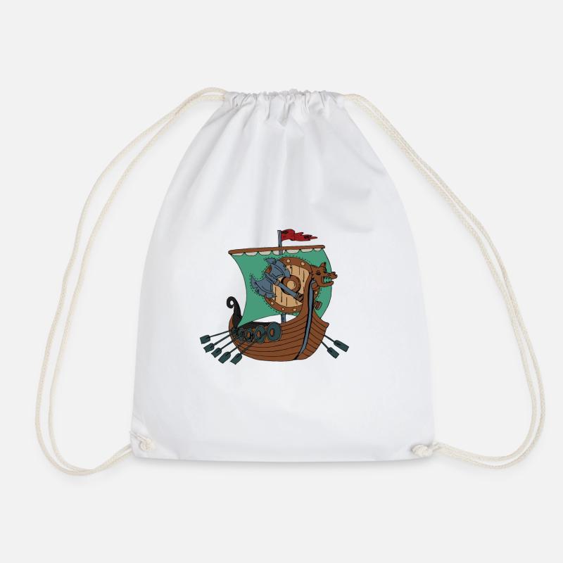 Viking ship Vikings - Drawstring Bag - white