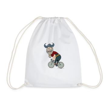 Viking cyclist - Drawstring Bag - white - Front