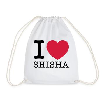i love shisha - Drawstring Bag - white - Front