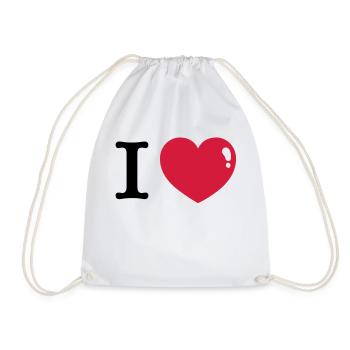 I love J'aime - Sac de sport léger - blanc - Devant