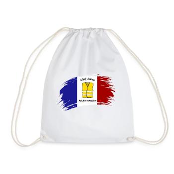 Gilet Jaune --- MACRON DEMISSION - Sac de sport léger - blanc - Devant