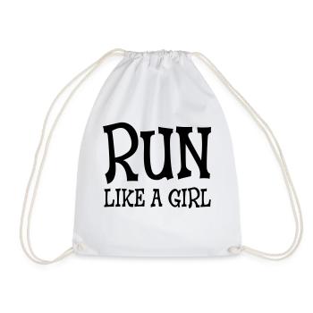 Run Like A Girl - Turnbeutel - Weiß - Vorne
