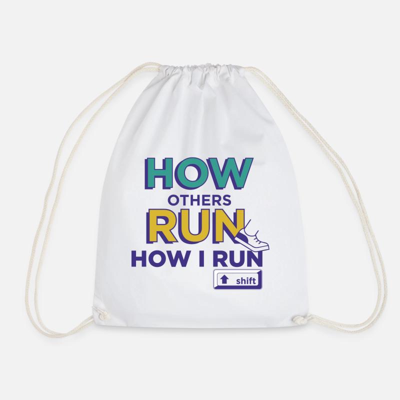 How others run, how I run - Drawstring Bag - white