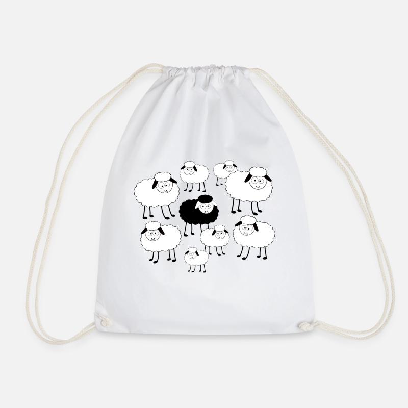 Black sheep - Drawstring Bag - white