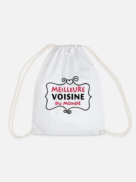 Meilleure VOISINE du monde (2c) - Drawstring Bag - white