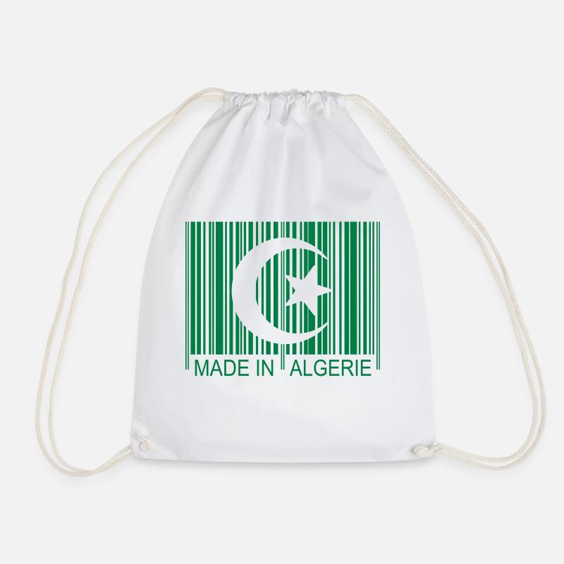 Code barre Made in ALGERIE 1c - Drawstring Bag - white