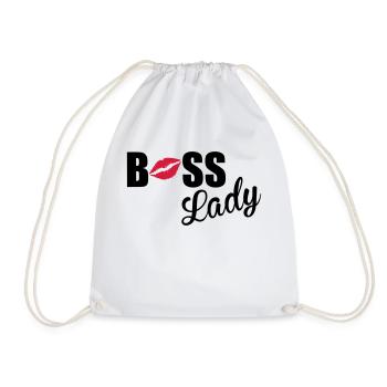 Boss Lady - Drawstring Bag - white - Front