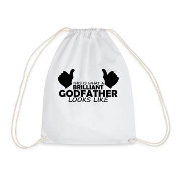 brilliant godfather - Drawstring Bag - white - Front