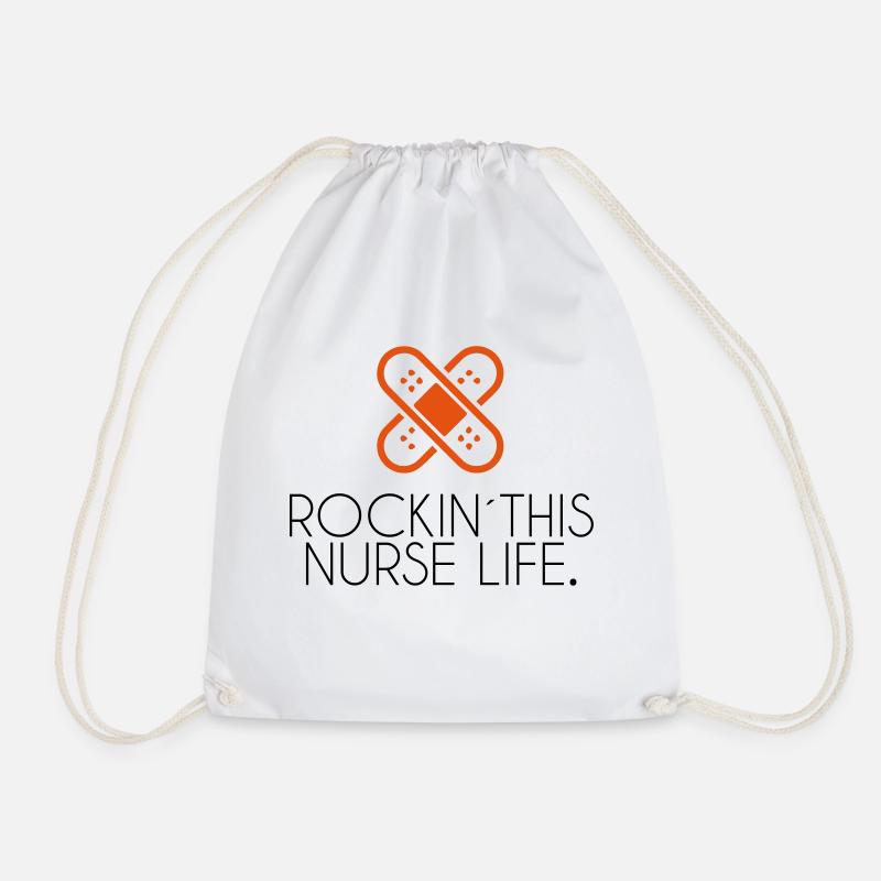 nurse2 - Drawstring Bag - white