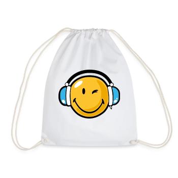 Smiley headphones - Turnbeutel - Weiß - Vorne