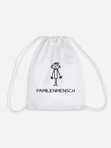 Strichmännchen Familienmensch - Turnbeutel - Weiß