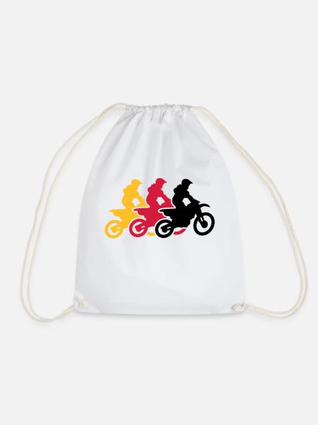 motocross - Drawstring Bag - white
